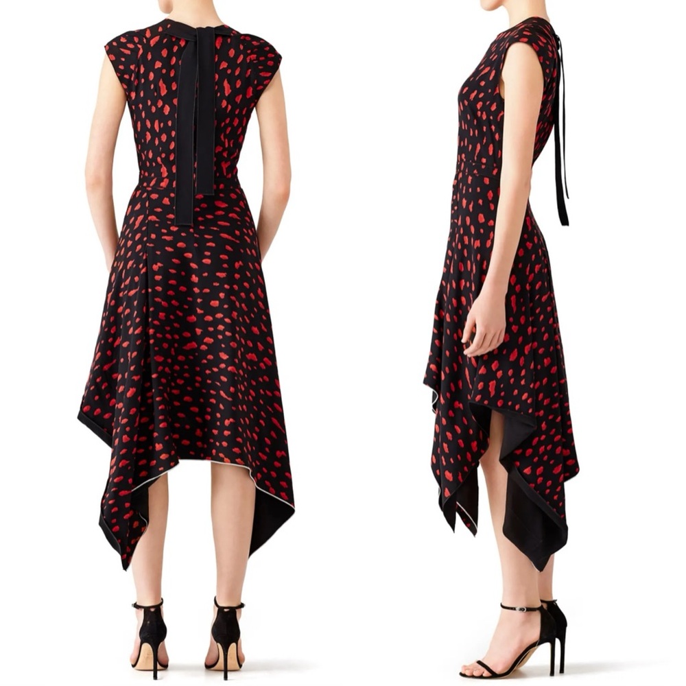Proenza Schouler Red Leopard Georgette Dress in Size 6 - Picture 4 of 11